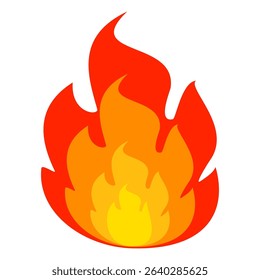 Fire emoji vector symbol sign in flat style. vector illustration of flame