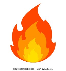 Fire emoji vector symbol sign in flat style. vector illustration of flame