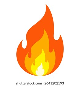 Fire emoji vector symbol sign in flat style. vector illustration of flame
