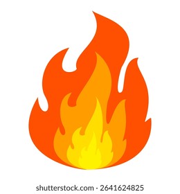 Fire emoji vector symbol sign in flat style. vector illustration of flame