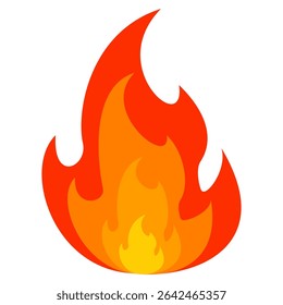 Fire emoji vector symbol sign in flat style. vector illustration of flame