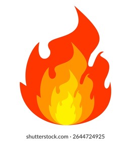 Fire emoji vector symbol sign in flat style. vector illustration of flame