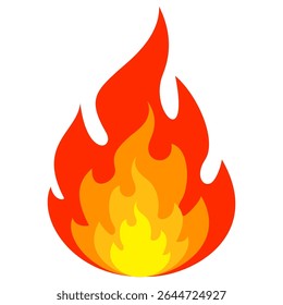 Fire emoji vector symbol sign in flat style. vector illustration of flame