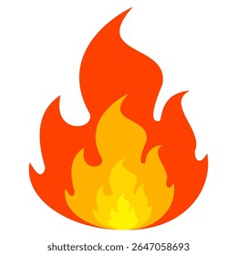 Fire emoji vector symbol sign in flat style. vector illustration of flame