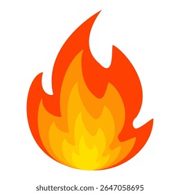 Fire emoji vector symbol sign in flat style. vector illustration of flame
