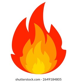 Fire emoji vector symbol sign in flat style. vector illustration of flame