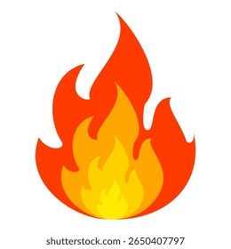 Fire emoji vector symbol sign in flat style. vector illustration of flame