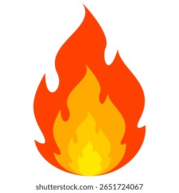 Fire emoji vector symbol sign in flat style. vector illustration of flame