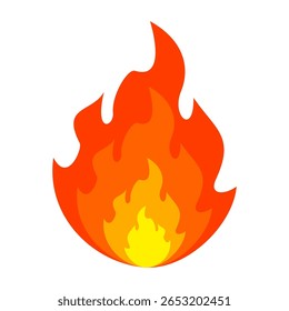 Fire emoji vector symbol sign in flat style. vector illustration of flame