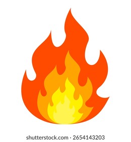 Fire emoji vector symbol sign in flat style. vector illustration of flame