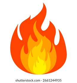 Fire emoji vector symbol sign in flat style. vector illustration of flame