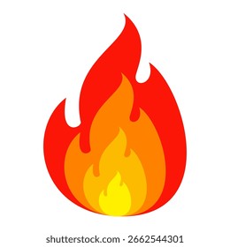 Fire emoji vector symbol sign in flat style. vector illustration of flame