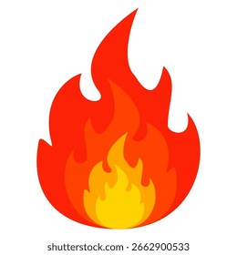 Fire emoji vector symbol sign in flat style. vector illustration of flame