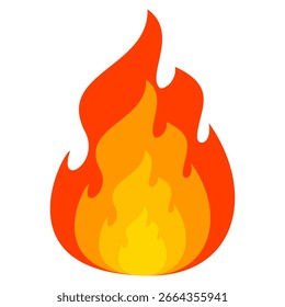 Fire emoji vector symbol sign in flat style. vector illustration of flame