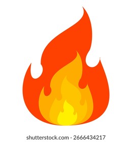 Fire Emoji-Vektorsymbol-Zeichen im flachen Stil. Vektorgrafik der Flamme