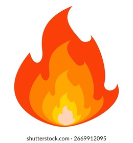 Fire emoji vector symbol sign in flat style. vector illustration of flame
