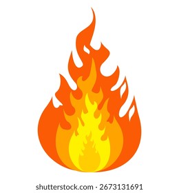 Fire Emoji-Vektorsymbol-Zeichen im flachen Stil. Vektorgrafik der Flamme