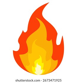 Fire emoji vector symbol sign in flat style. vector illustration of flame