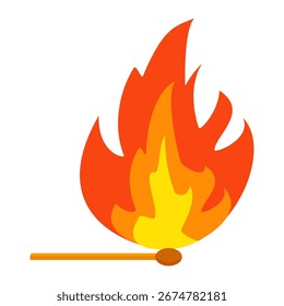 Fire emoji vector symbol sign in flat style. vector illustration of flame