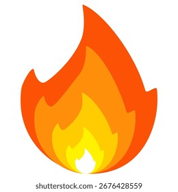 Fire Emoji-Vektorsymbol-Zeichen im flachen Stil. Vektorgrafik der Flamme