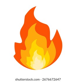 Fire emoji vector symbol sign in flat style. vector illustration of flame