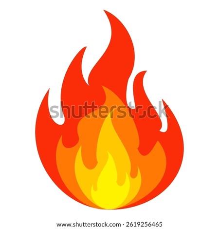 Fire emoji vector symbol sign in flat style. vector illustration of flame
