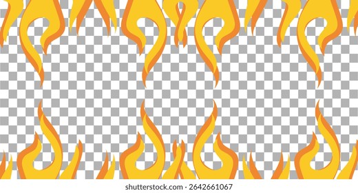 Fire Emoticon on Transparent Background. Isolated Vector Illustration 