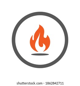 diseño de concepto de vectores planos de icono de energía de fuego