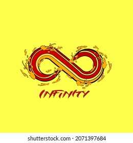 icono del logotipo de infinito de energía de fuego, ilustración del vector