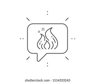 Fire energy line icon. Chat bubble design. Flame sign. Ecology symbol. Outline concept. Thin line fire energy icon. Vector