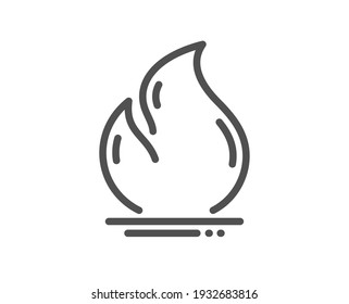 Fire energy line icon. Heating power energy sign. Hot flame symbol. Quality design element. Linear style fire energy icon. Editable stroke. Vector