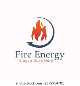 Incendio de diseño con logotipo de energía contra incendios con logotipo de pernos