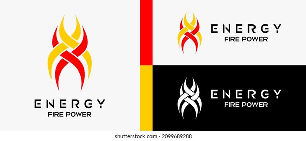 plantilla de diseño del logotipo de energía contra incendios con elementos tribales. ilustración de logotipo abstracto vectorial