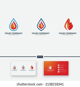 fire energy logo design water flame
