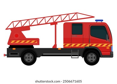 fire engine automobile car vehicle flat style vector illustration isolated on white background