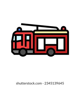 fire engine emergency color icon vector. fire engine emergency sign. isolated symbol illustration