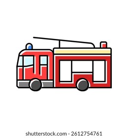 fire engine emergency color icon vector. fire engine emergency sign. isolated symbol illustration