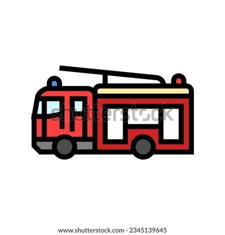 fire engine emergency color icon vector. fire engine emergency sign. isolated symbol illustration