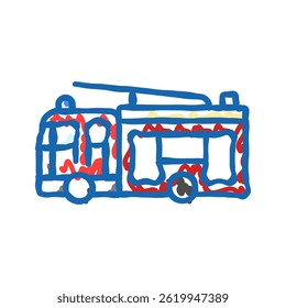 fire engine emergency doodle icon sketch vector. fire engine emergency sign. isolated symbol illustration