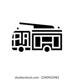 fire engine emergency glyph icon vector. fire engine emergency sign. isolated symbol illustration