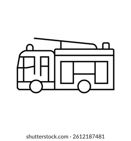 fire engine emergency line icon vector. fire engine emergency sign. isolated contour symbol black illustration