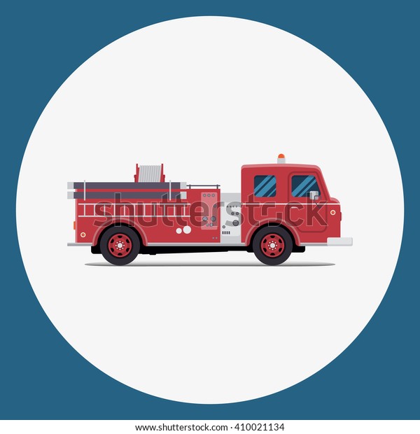 fire engine,
Firetruck, vector flat
illustration