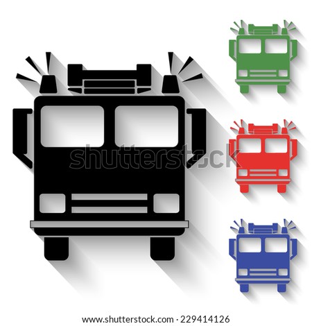 fire engine icon black colored green stock vector (royalty free Fire Engine Diagram for Students fire engine icon black and colored (green, red, blue) illustration with