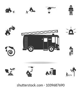 Fire engine icon. Detailed set icons of firefighter element icons. Premium quality graphic design. One of the collection icons for websites, web design, mobile app on white background