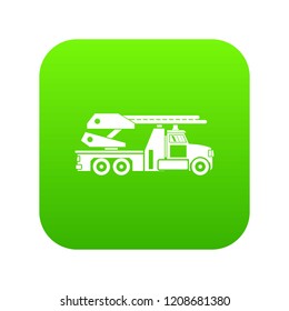 Fire engine icon digital green for any design isolated on white vector illustration