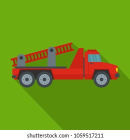 Fire engine icon. Flat illustration of fire engine vector icon for web
