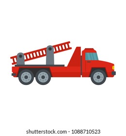 Fire engine icon. Flat illustration of fire engine vector icon for web