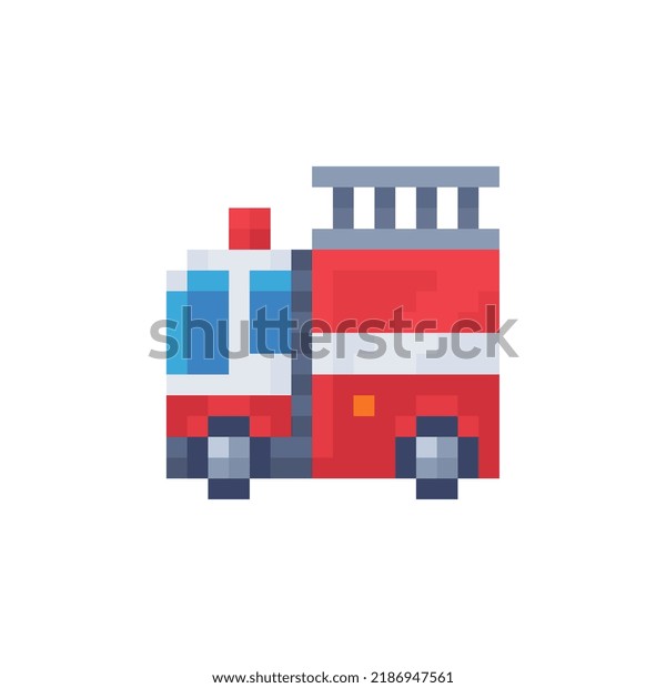 Fire Engine Icon Pixel Art Flat Stock Vector (Royalty Free) 2186947561 ...