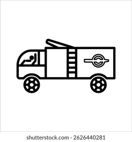 Icono de Fire Engine. Icono de camión de bomberos ilustración de moda.