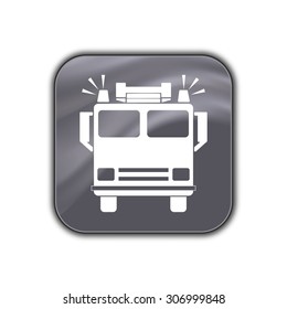 fire engine icon - vector button